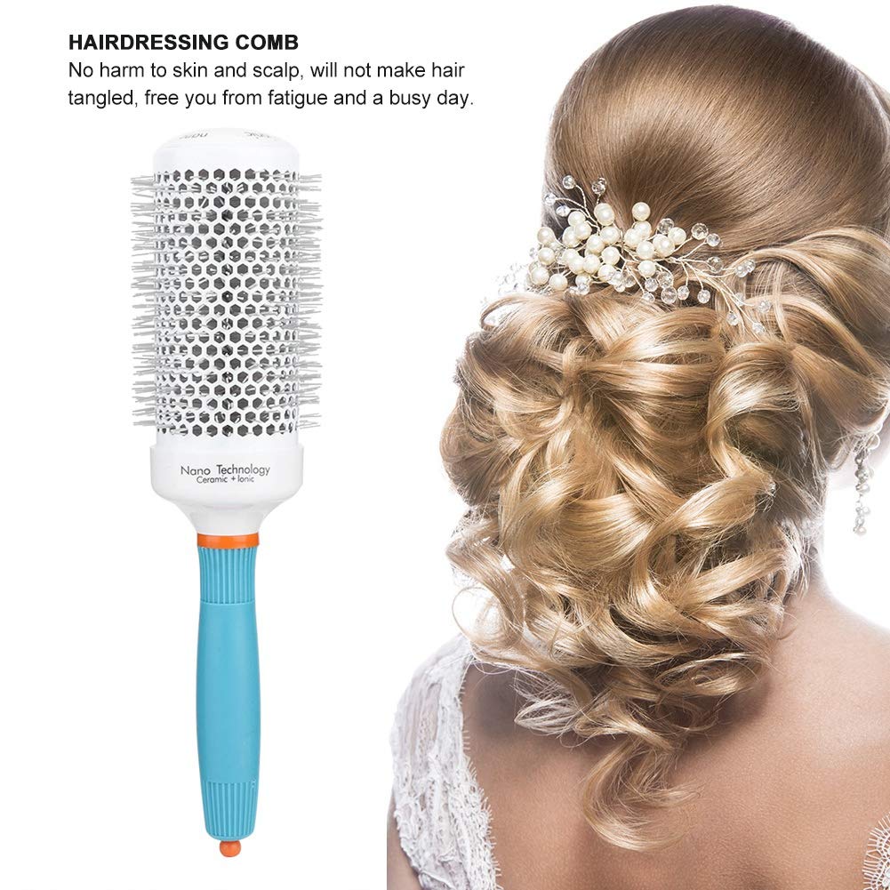 Baxnore Aluminum Moroccan Oil Round Brush, Round Hair Brush, Roller Hairbrush for Blow Drying, Curling, Straightening, 10.6x1.3in, 25#, Pink (53# (1200 single model price 11))