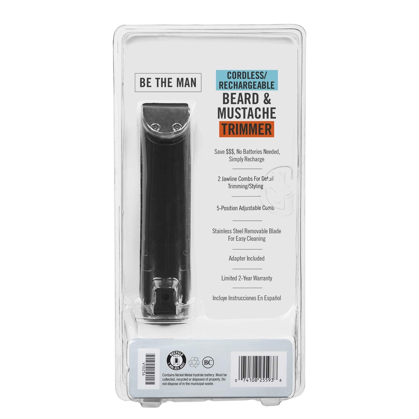 ConairMAN Beard Trimmer for Men Includes Nose and Ear Hair Trimmer and with 5-Position Comb Attachment, 5 piece Men's Grooming Kit, Battery Operated