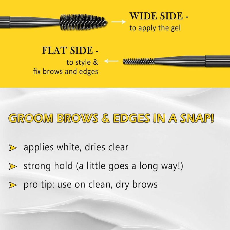Super Hold Clear Eyebrow Gel - Waterproof Long-Lasting Brow Styling Glue | Fast-Dry Vegan Formula (2-Pack)