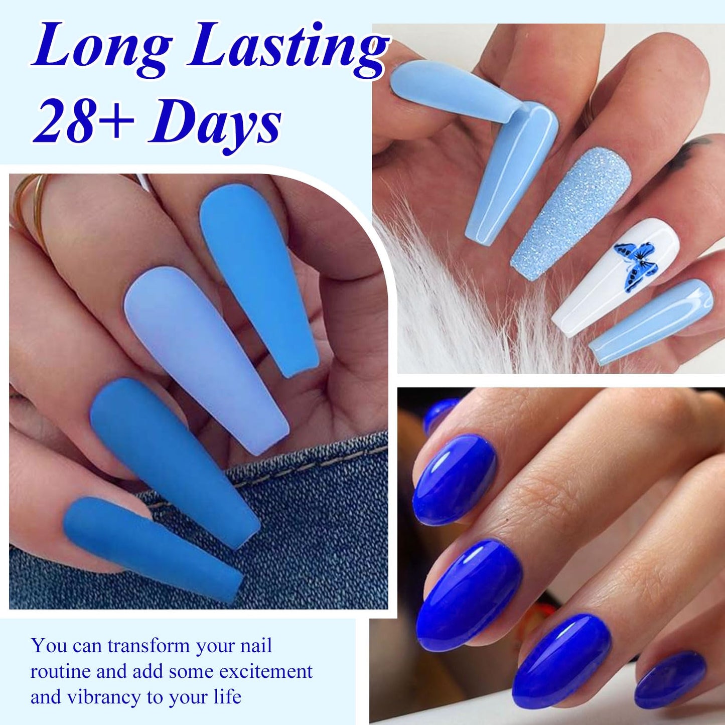 MEET ACROSS 18pcs Gel Nail Polish Set Soak Off UV LED Lamp Gel Nail Polish Kit (SET-3, 18pcs)