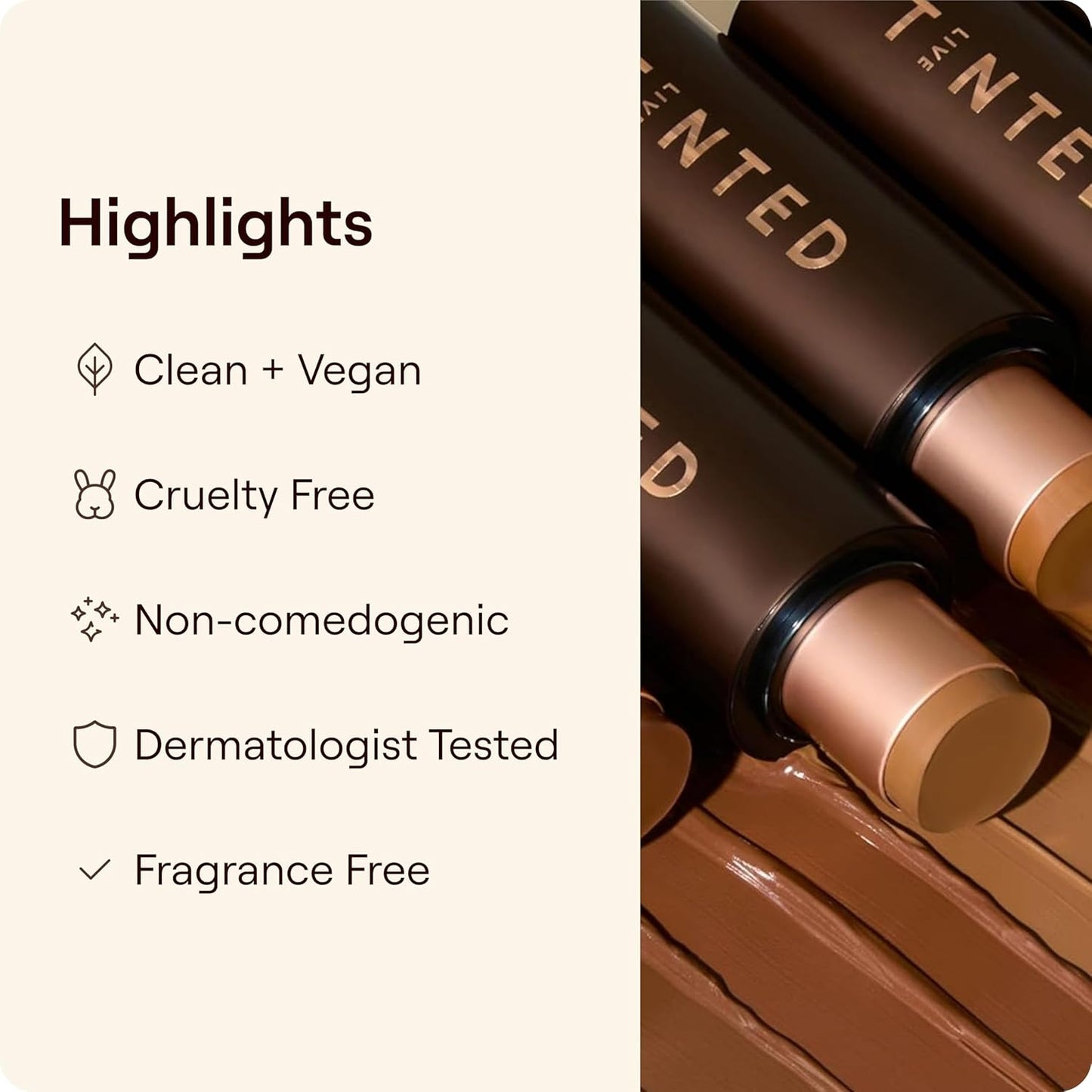 Foundation Makeup Stick - Live Tinted Huestick for Flawless Complexion - Shade 15