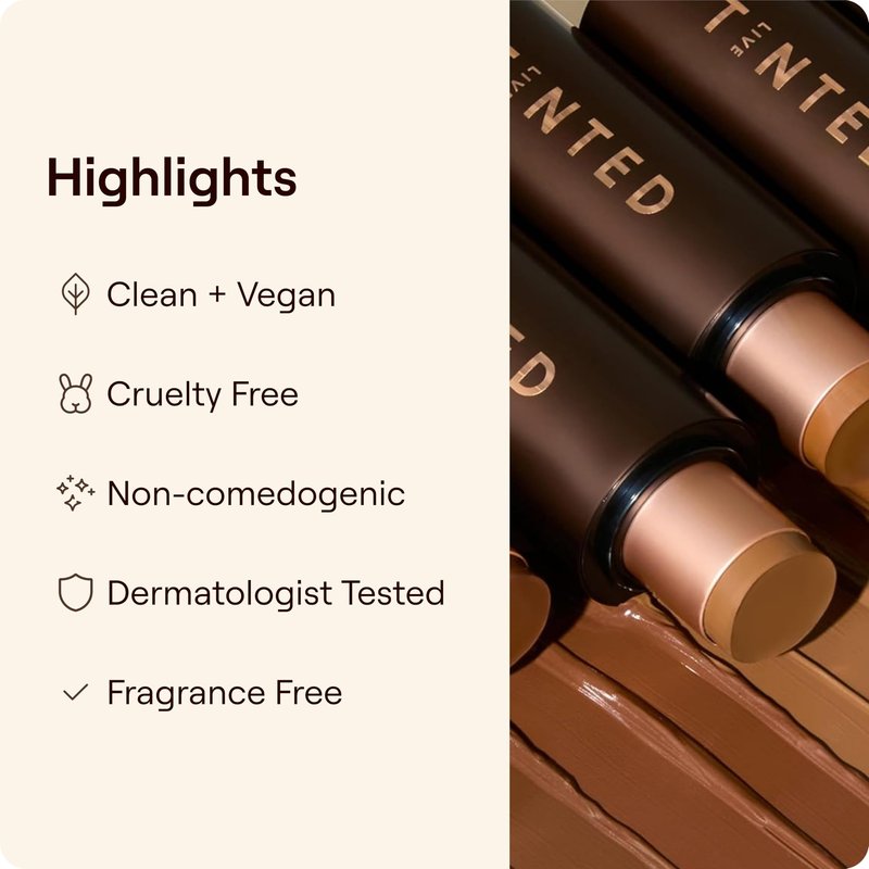 Live Tinted HUESTICK Complexion Stick - Medium-to-Full Buildable Coverage - Soft Matte Finish - Multitasking Makeup Stick - Lightweight, Creamy Formula - Shade 17