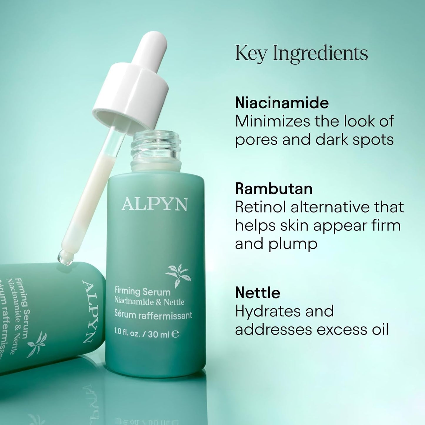 Alpyn Wild Nettle & Niacinamide Firming Serum - Smooth, Plump & Hydrate Skin | 1 oz / 30 ml