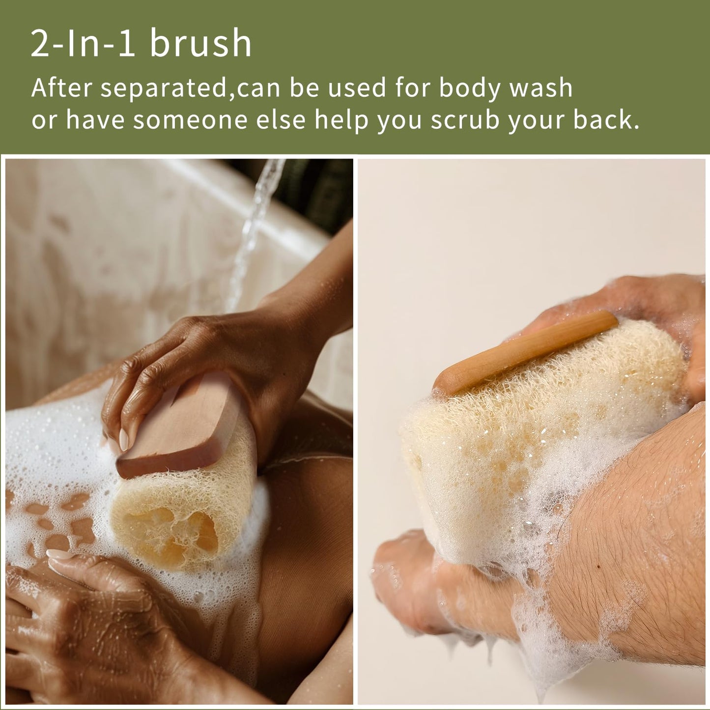 6''Natural Loofah(4pack) Back Brush(1pack) Face Scrubber(4pack)