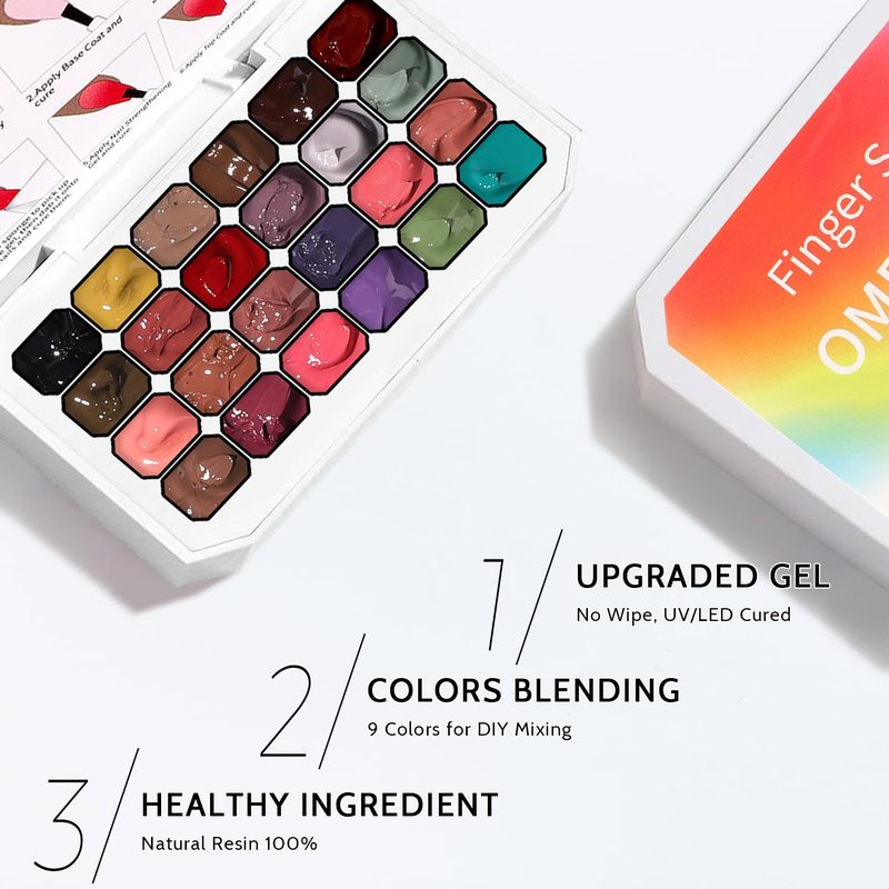 24 Colors Sponge Pat Paint Nail Gel, Pat Painting Gel Polish for Drawing Striper Liner Floral Ombre Blush Blooming Aura Nails Art DIY, UV/LED Cured, No Wipe, 100 Sponges Grabber Pen(24 Colors B)