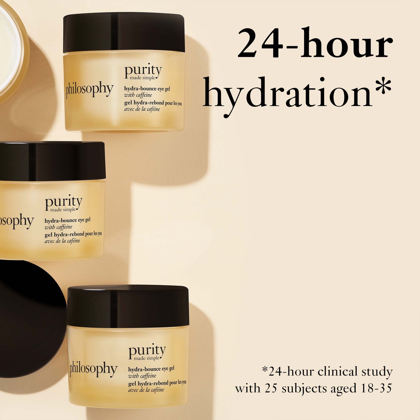 philosophy purity made simple hydra-bounce eye gel - with meadowfoam seed oil, shea butter & gingko extract – provides 24-hour hydration for brighter & smoother skin - 0.5 fl oz