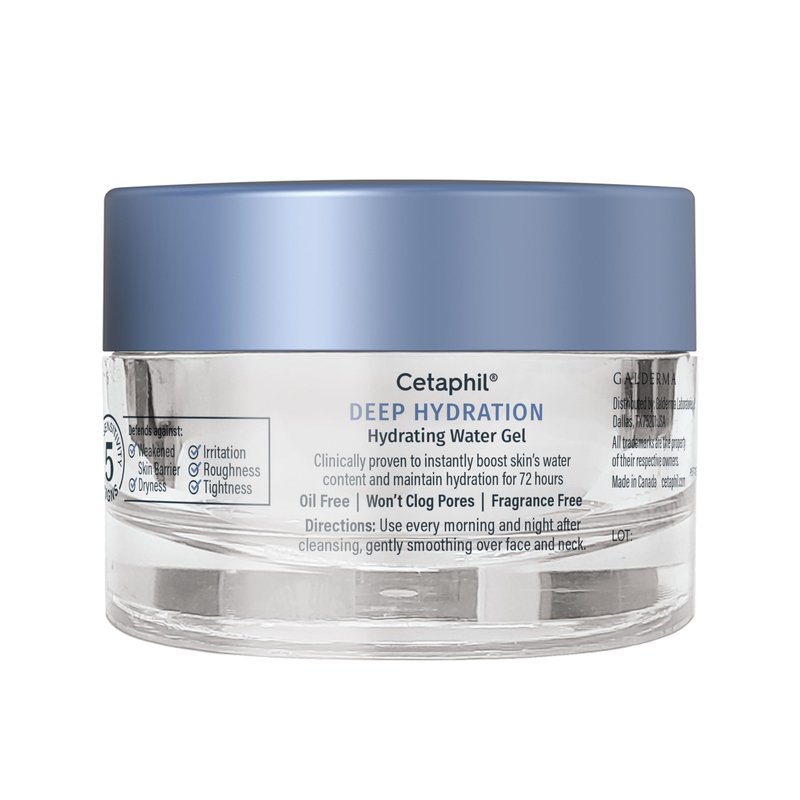 Cetaphil Deep Hydration Skin Restoring Water Gel with Hyaluronic and Polyglutamic Acid, Face Moisturizer, 72 Hour Hydration, For Dry, Dehydrated Sensitive Skin, Fragrance Free, 1.7 oz, Fragrance Free