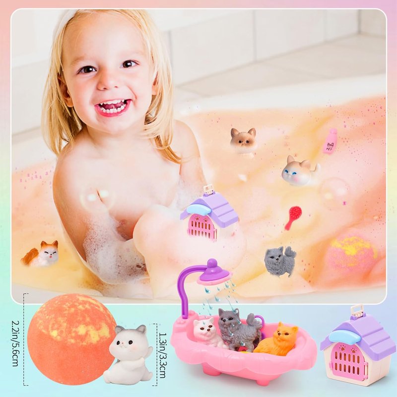 Kids Bath Bombs with Surprise Toys - Handmade Fizzy Bubble Bath Gift Set for Boys & Girls | Fun & Colorful