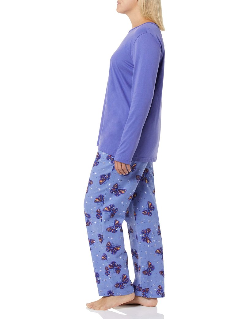 AmeriMark Women’s 2-Piece Flannel Pajama Set Nightwear for Sleeping Long Sleeve Cotton Loungewear Top and PJ Pants Sleepwear