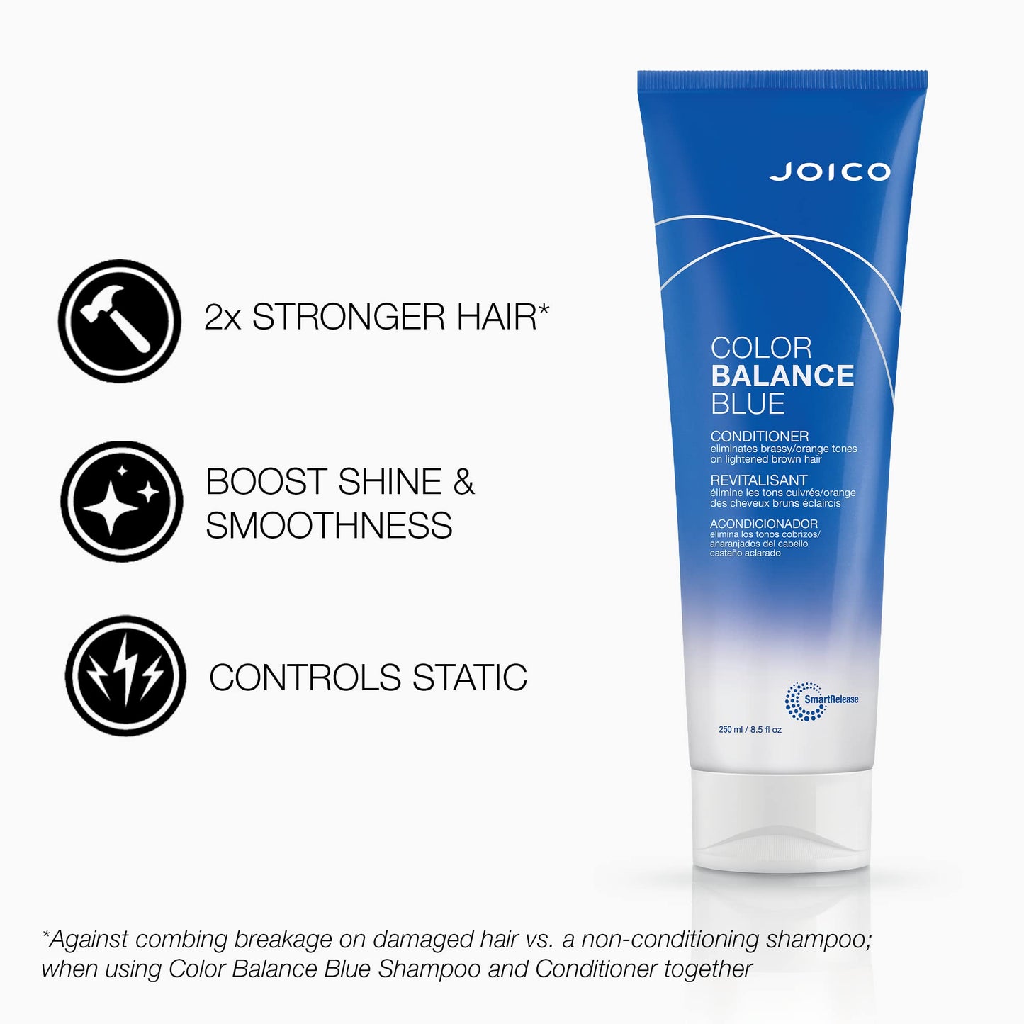 Joico Color Balance Blue Shampoo & Conditioner| For Lightened Brown Hair | Eliminate Brassy Orange Tones | Boost Color Vibrancy | Protect Against UV Radiation | With Rosehip Oil & Green Tea Extract