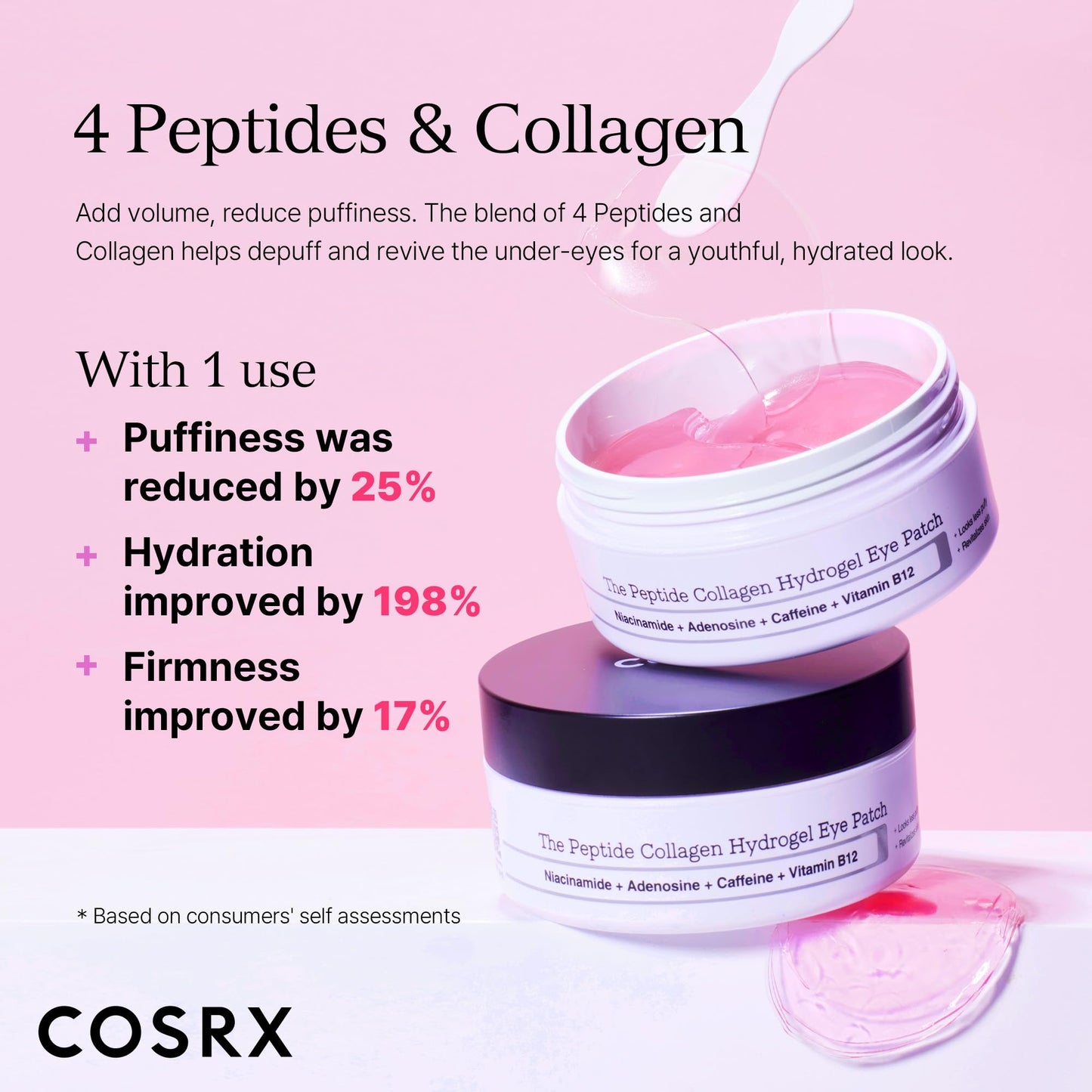 COSRX Snail Mucin 92% Cream + Peptide Collagen Hydrogel Eye Patch, Korean Skin Care