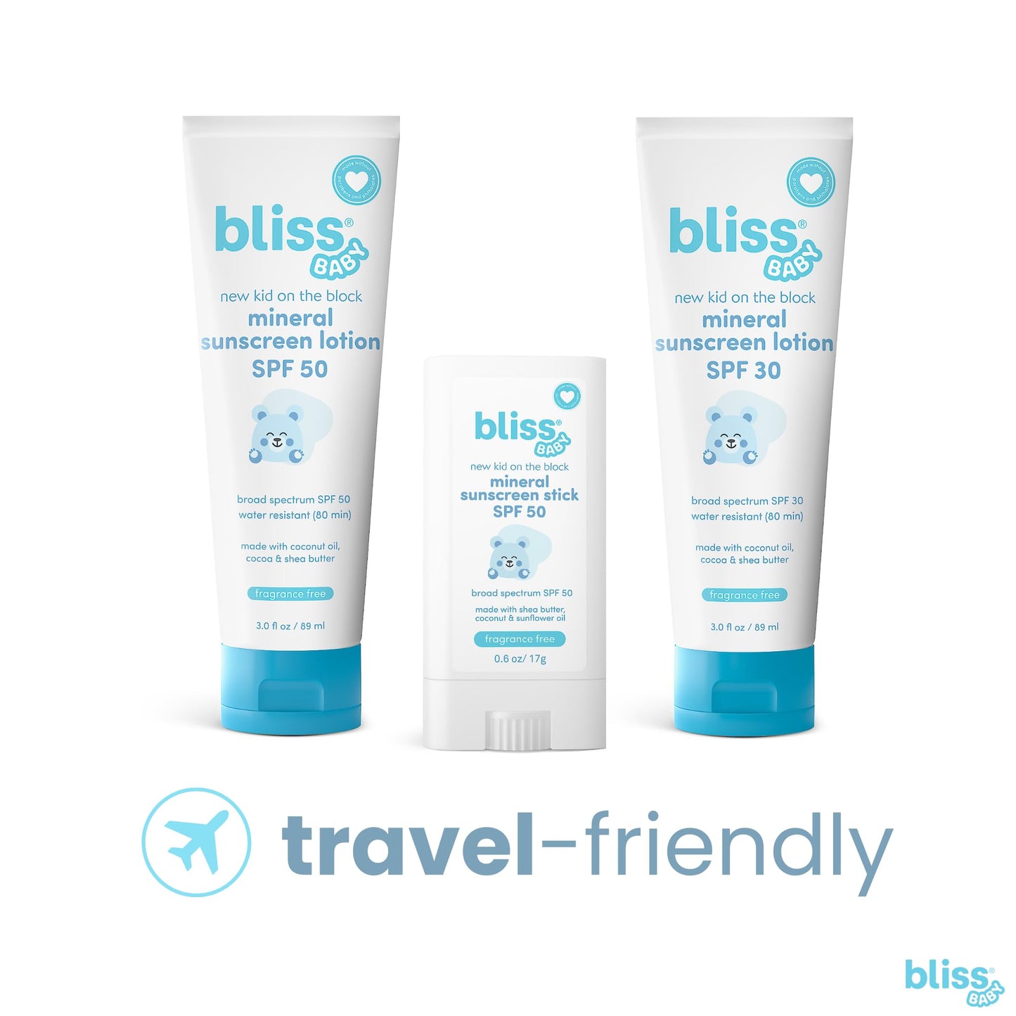 Bliss Baby Mineral Face Sunscreen Stick, SPF 50, Natural Zinc Oxide, Unscented, Hypoallergenic & Dermat Tested, Water-Resistant, Vegan, Sensitive Skin - For Toddlers, Babies, Kids & Whole Family