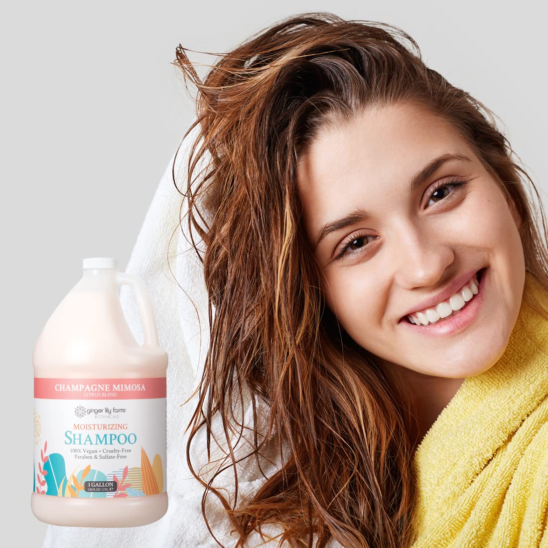 Ginger Lily Farms Moisturizing Shampoo - Vegan Citrus Blend | 1 Gallon Refill for All Hair Types