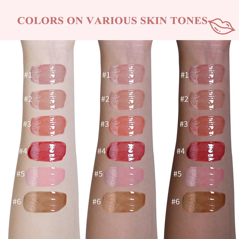 Tinted Lip Serum, High Shine Hydrating Lip Serum with Pluming Polypeptides, Glossy Finish (#3 Peachy Cora)
