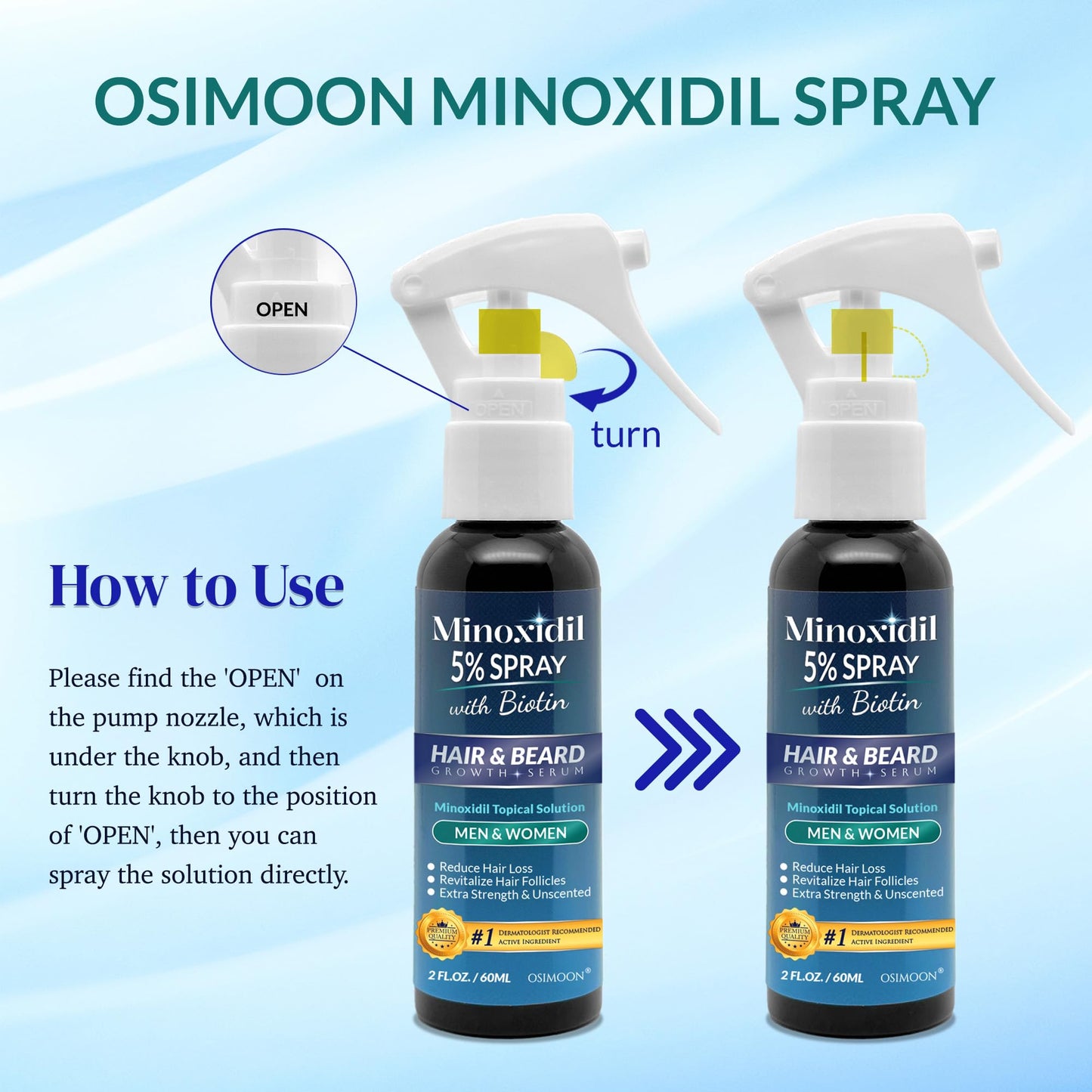 5% Minoxidil for Men Hair Growth Spray for Men and Women (180ml)