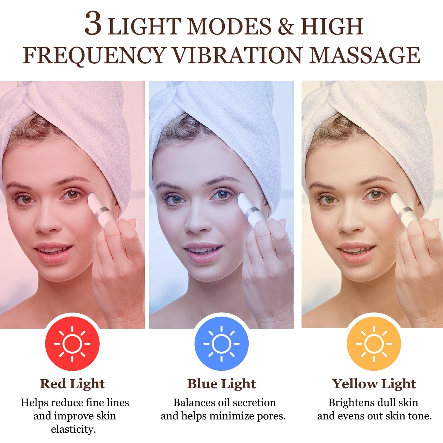 Ideal Swan Eye Lift Wand, 3 in 1 Vibrating Eye Massager for Puffiness, Wrinkles, and Dark Circles, Face & Neck Lifting Tool, Adjustable Temperature Facial Massager Gift for Women, Mom (White)