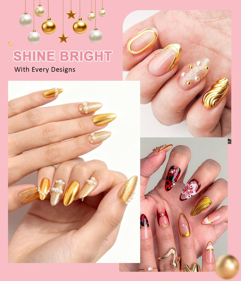 4 in 1 Upgrade 3D Gel Nail Gold Chrome Nail Powder【NO.1 -100% 3D Effect】20g No Wipe 3D Gel Nail Art Sculpture with Glitter Chrome Nail Powder for Home DIY Salon Gifts Women- White Gold