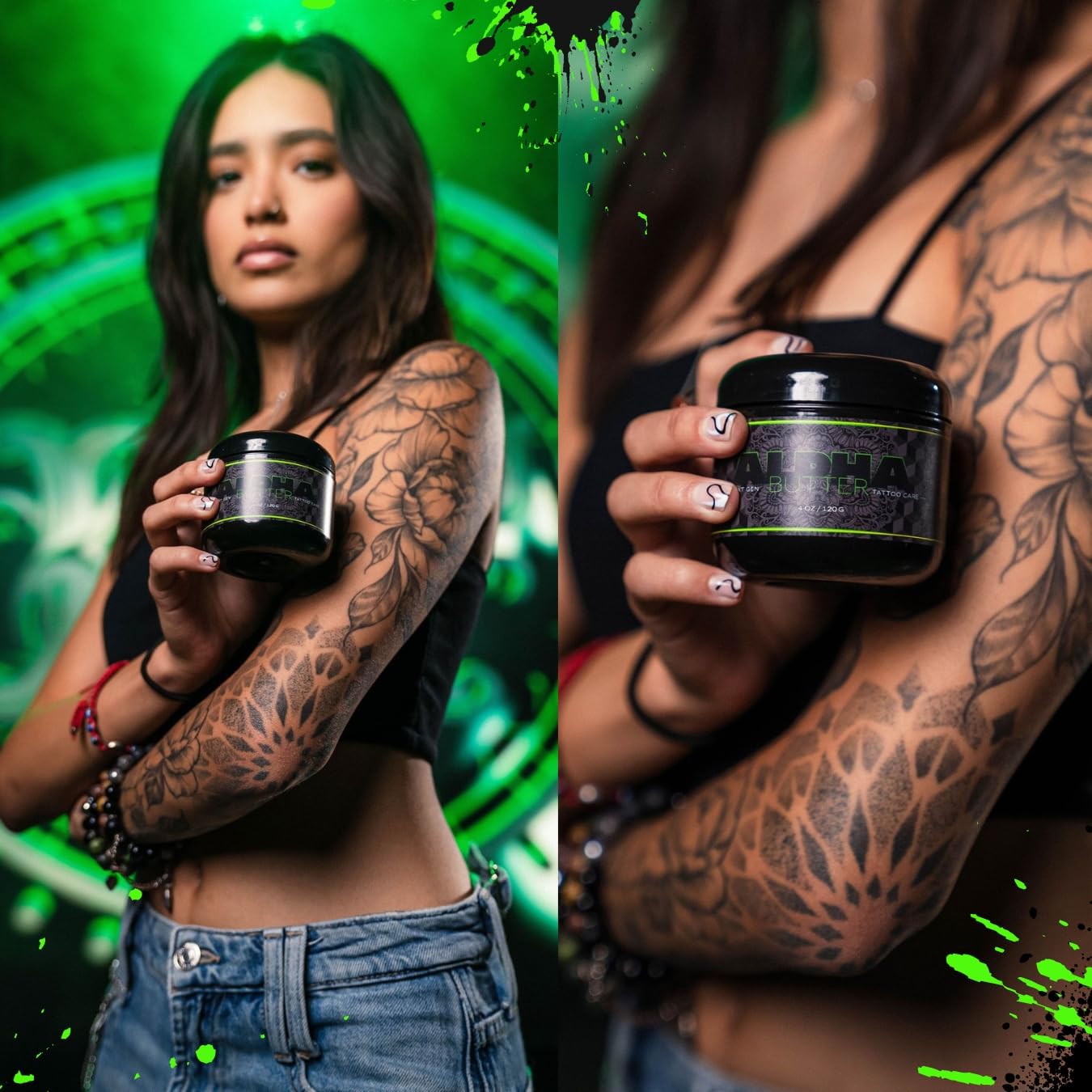 Alpha Butter - Premium Tattoo Aftercare Product - Promotes Faster Healing - Renew and Revitalize Your Tattoos (Two 4oz Tubs)