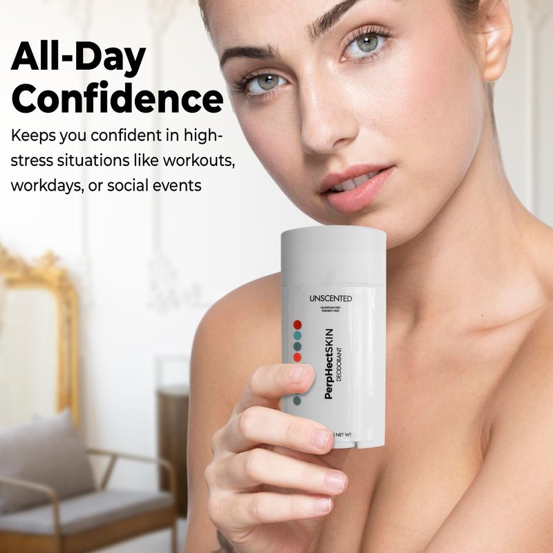 PerpHectSKIN Unscented Deodorant Stick for Women & Men | Aluminum-Free, Paraben-Free | Natural Deodorant with Coconut Oil & Cupuau Butter | Long-Lasting, Skin-Friendly, 2.65 oz