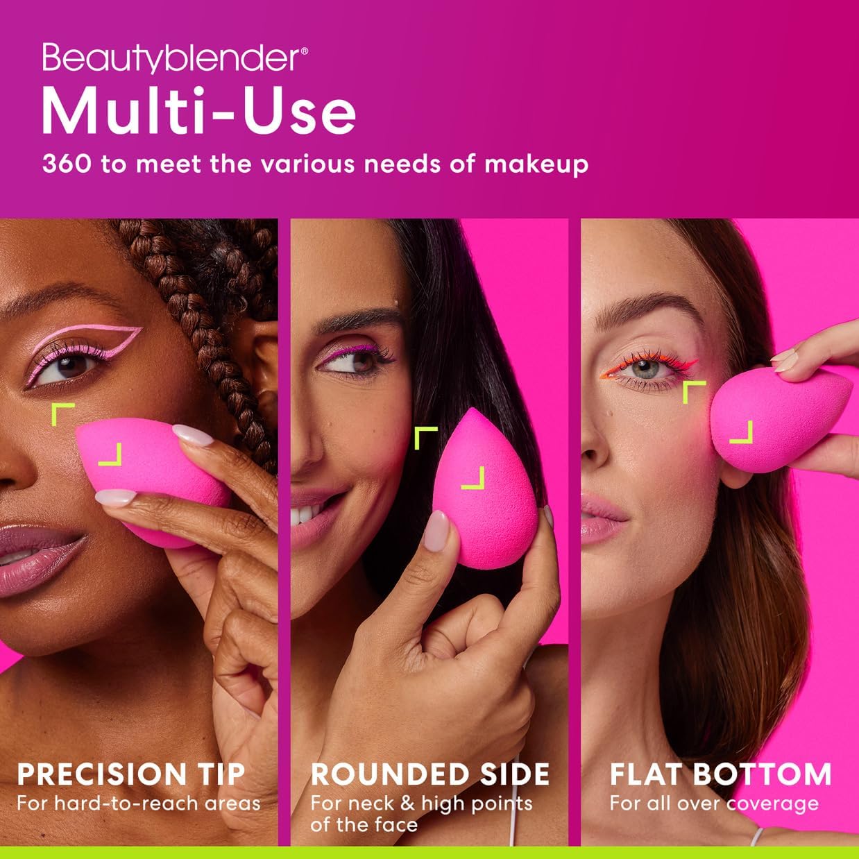 Beautyblender® Original Pink Beauty Blender Makeup Sponge, Super-Soft Foam Easily Blends Foundations, Powders & Creams, Made in USA, Reusable, Washable, Streak Free Application, 2 Pack