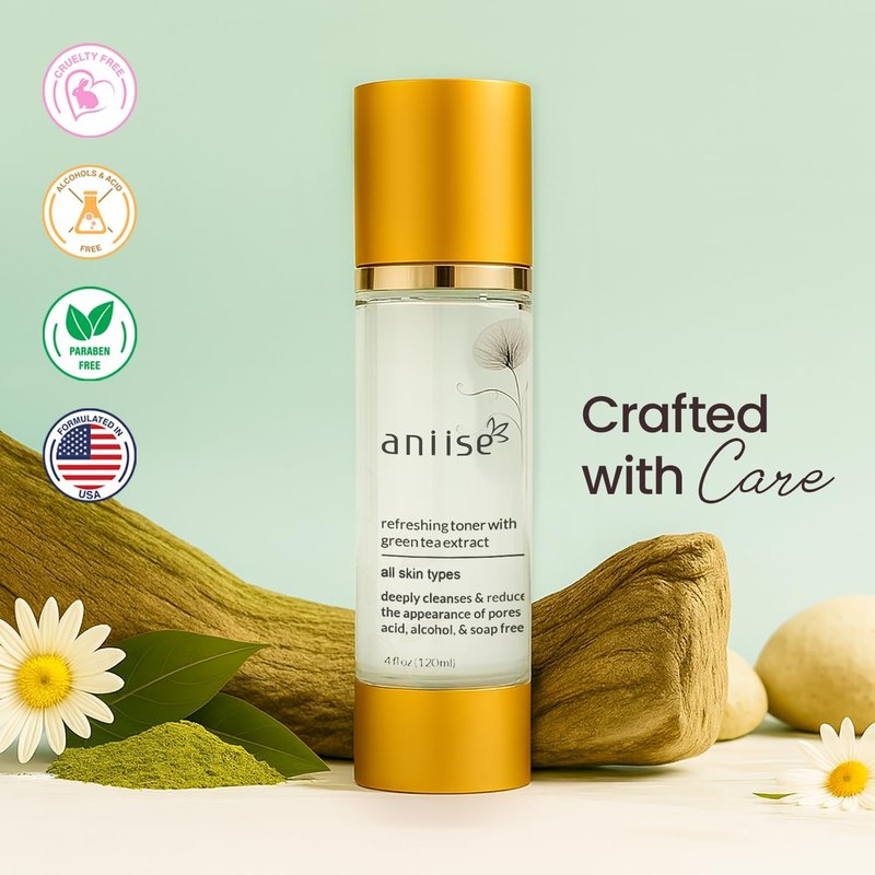 Green Tea Extract Facial Toner - Purifying & Hydrating Skin Care for All Types | 1 fl oz (30 mL)