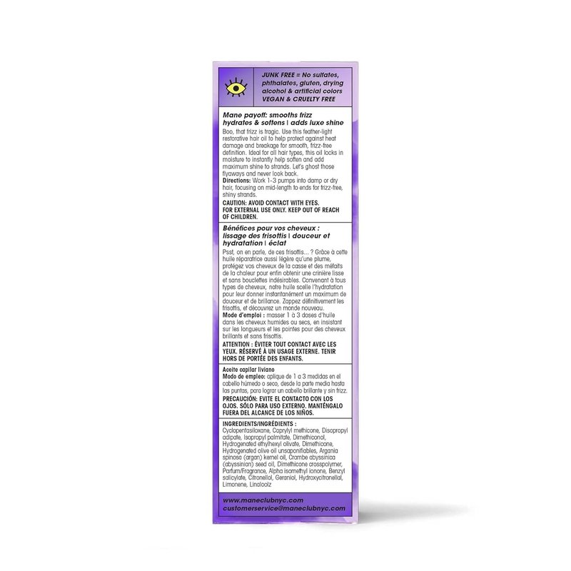 Mane Club Voodoo Oil - Weightless Hair Oil for All Hair Types | Vegan, Cruelty-Free, 1.6 Ounce