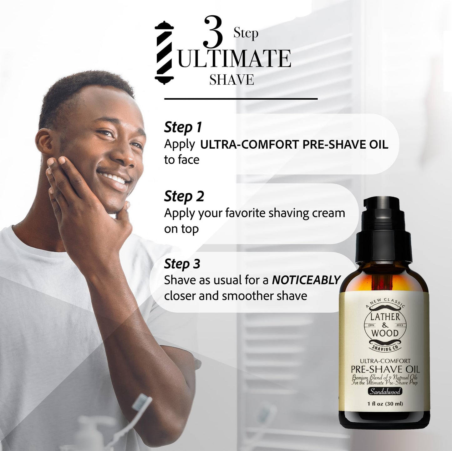 Lather & Wood Pre Shave Oil For Men
