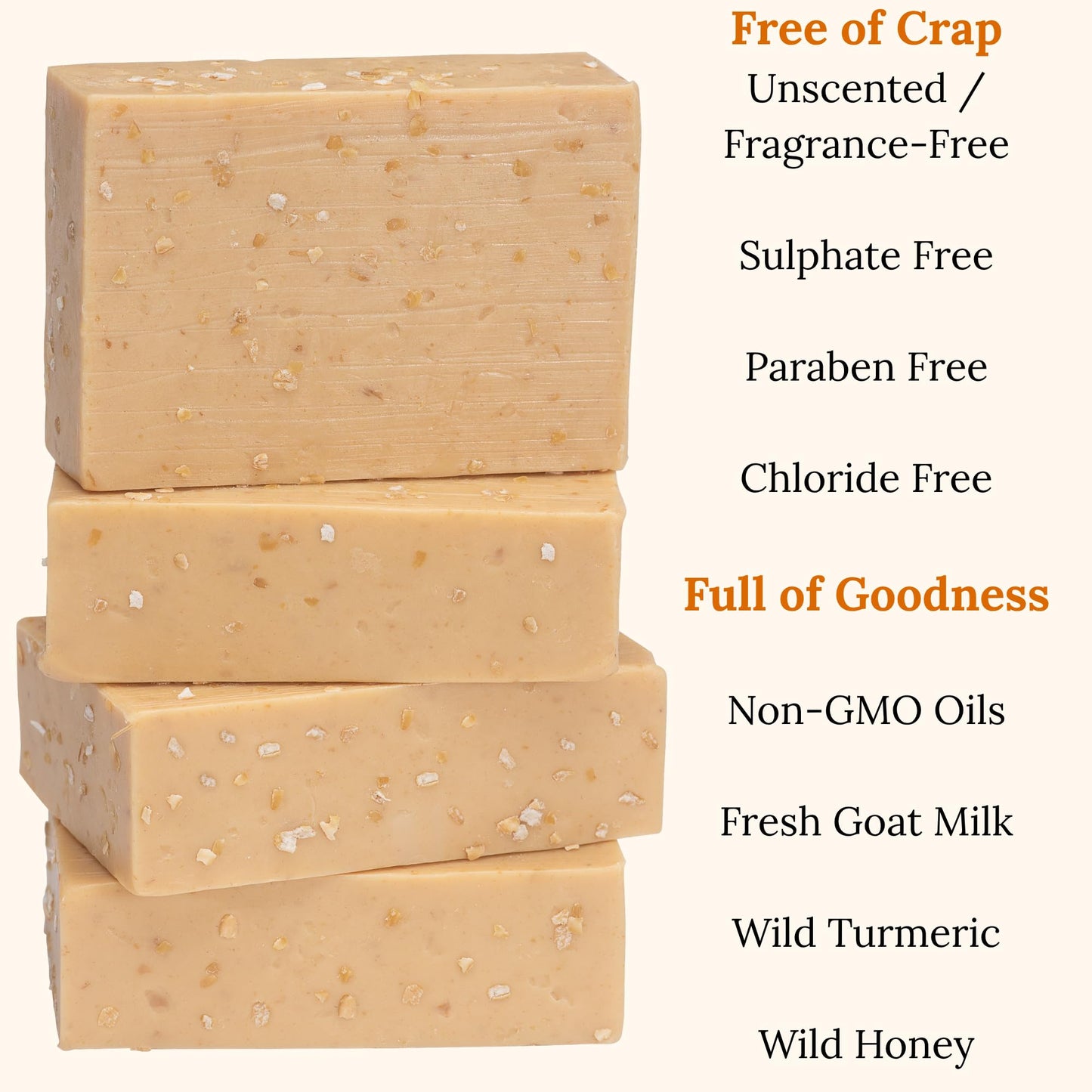 Turmeric Goat Milk Honey Oatmeal Soap Bars for Dark Spots, Hyperpigmentation & Acne - All Natural Organic Turmeric Soap Bars for Sensitive and Uneven Skin