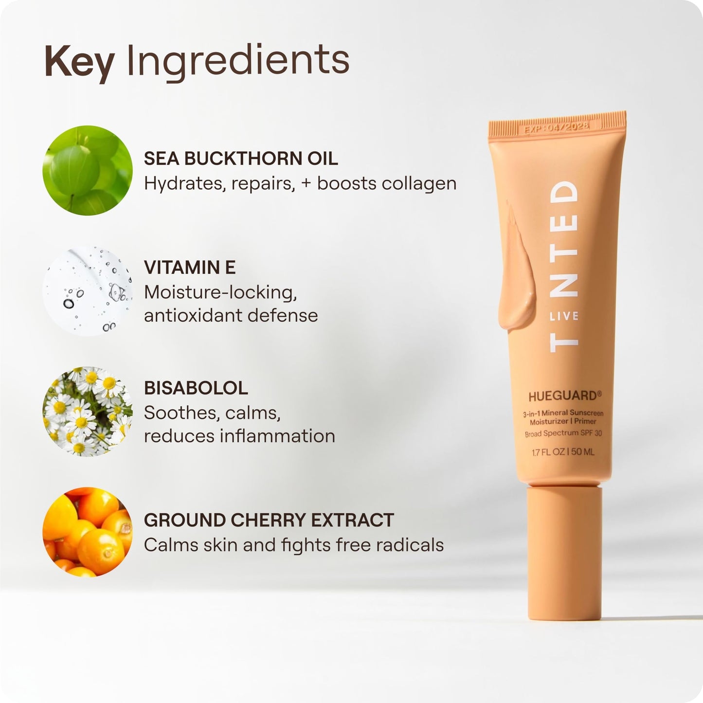 Live Tinted Hueguard® 3-in-1 Mineral Sunscreen, Moisturizer, & Primer for Face and Body - Hydrate and Protect the Skin Year Round - SPF 30, 1.7 Fl Oz