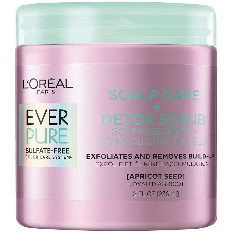 L'Oreal Paris EverPure Exfoliating Scalp Care Scrub - Detox Formula with Apricot Seed, 8 Ounce