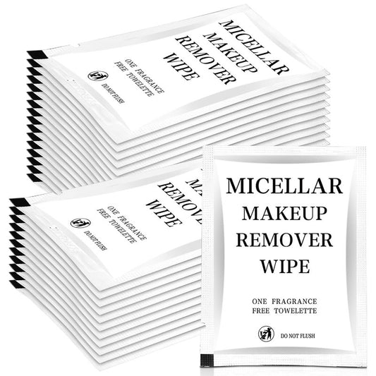 Makeup Remover Wipes - 150 Individually Wrapped Facial Cleansing Pads | Travel-Friendly White Cloths