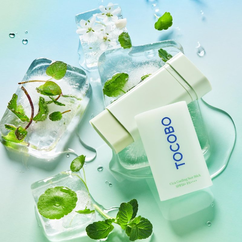 TOCOBO Cica Cooling Sun Stick SPF50+ PA++++ 1.69 fl. oz - Fermented Cica Complex, Cooling Sun Stick, Reduces Skin Temperature, Quick Soothing, Lightweight and Moisturizing Sun Stick