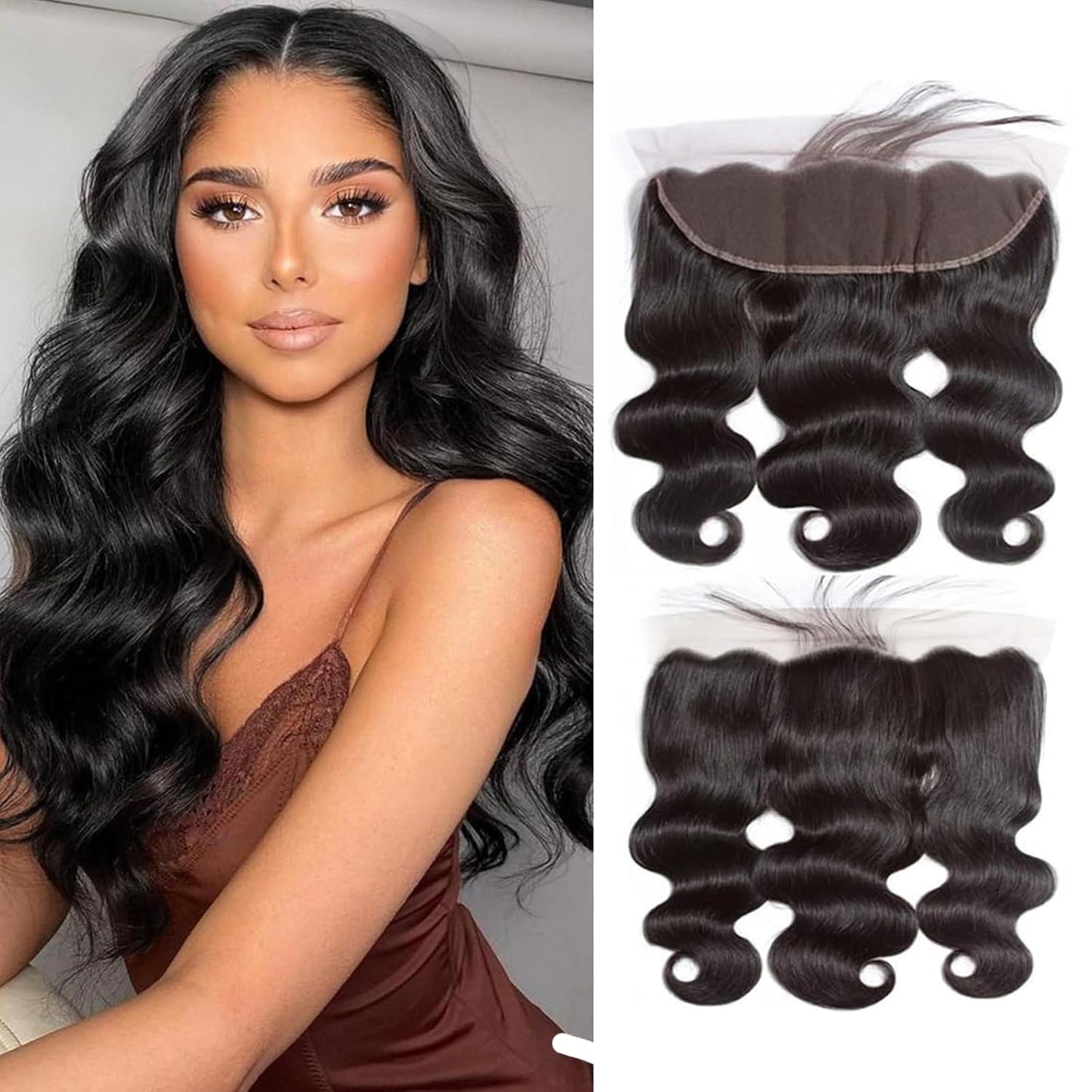 HD Transparent Lace Frontal - 12 Inch Pre-Plucked Body Wave Closure | Natural Black Brazilian Virgin Hair