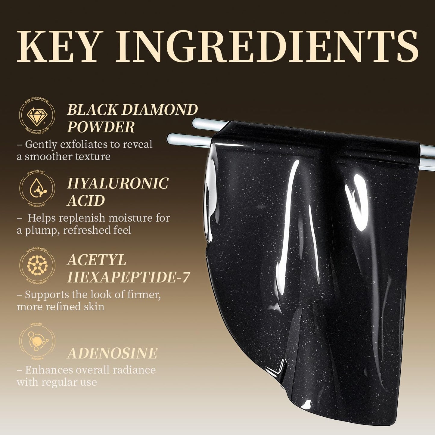 HEALOINE Celestial Black Diamond Facial Mask Black Diamond Neck Mask