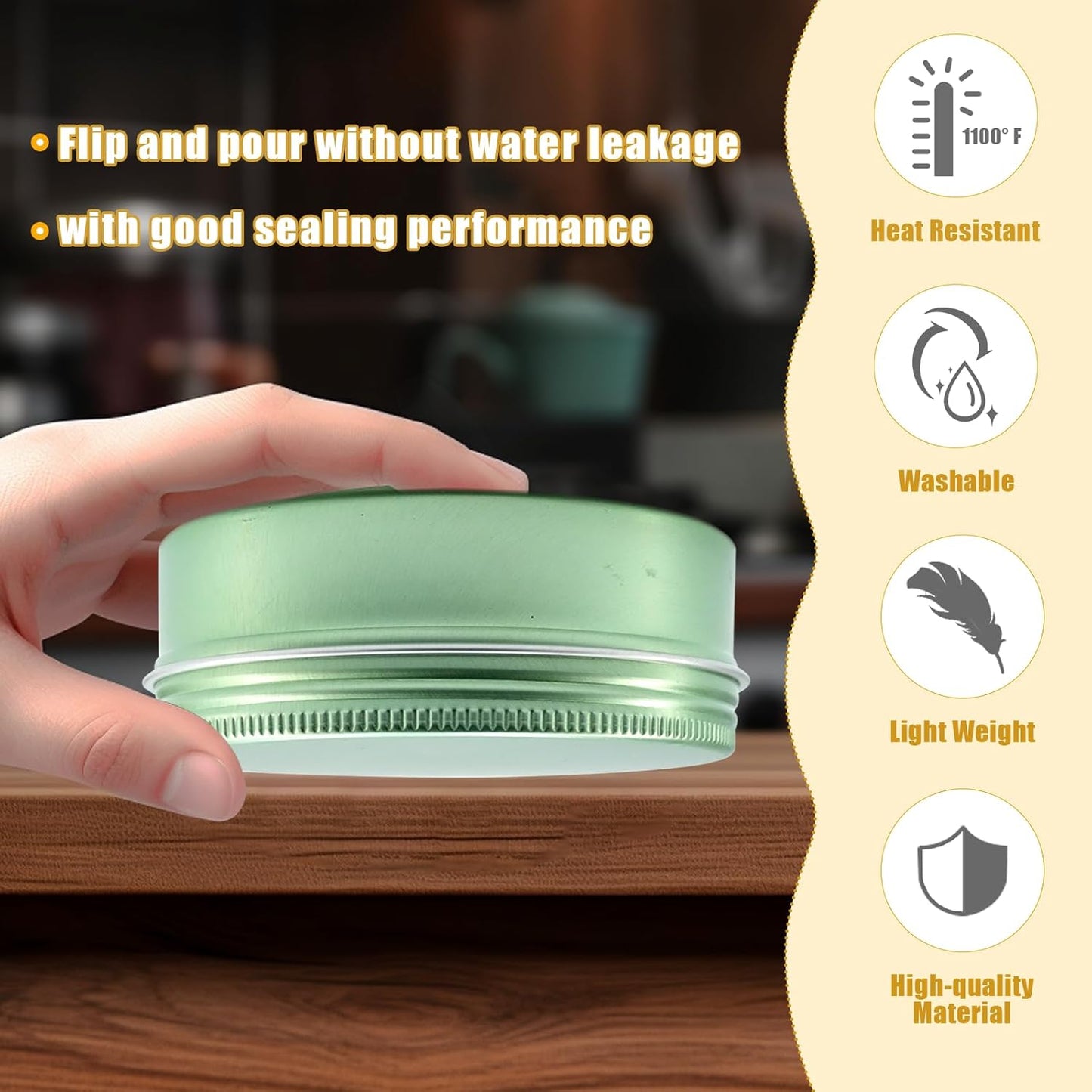 Aluminum Tins - 4oz Round Containers with Lids for Salves, Spices & Lotion Bars | 24 Pack - Pale Green