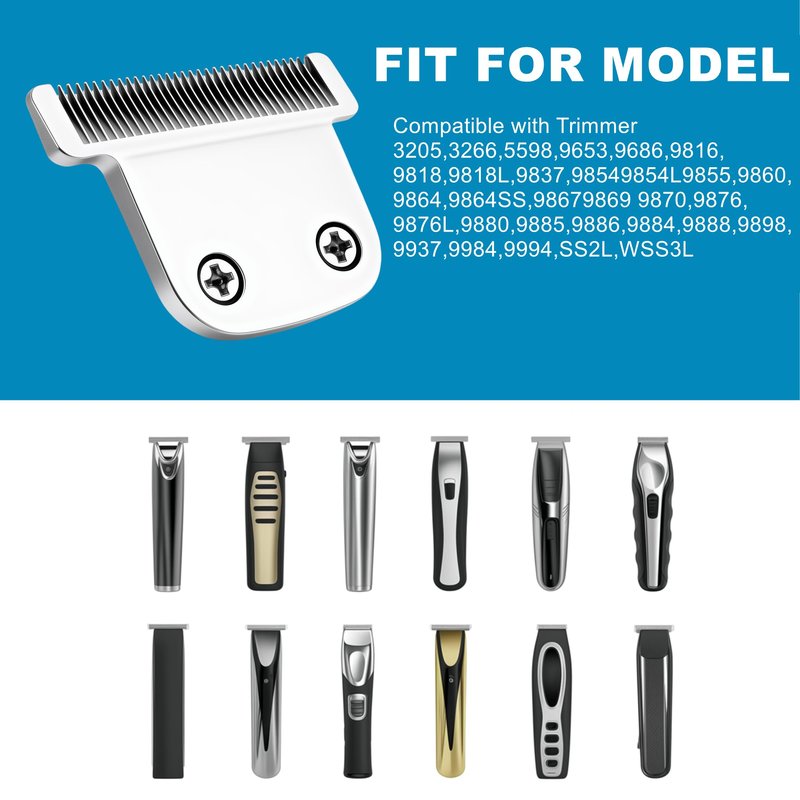 Compatible with Wahl T Blade Replacement,1Pack #02144 Detachable Replacement Blade Compatible with Wahl 9864/9864SS/9686/9818A/9854L/9876L/9854/WSS3L/SS2L Lithium-Ion Cordless Beard Trimmer,40mm.