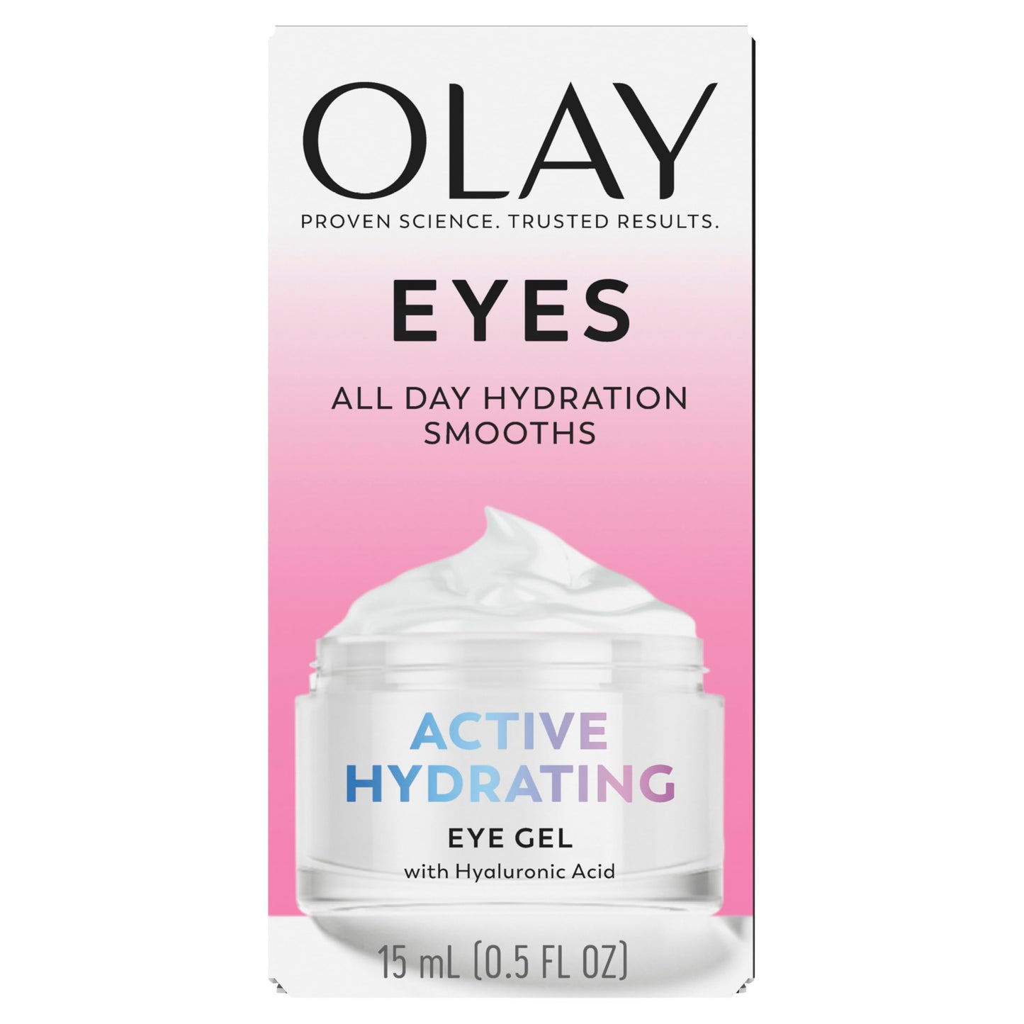 Olay Active Hydrating Eye Gel, Fragrance-Free, Anti-Aging Eye Cream with Hyaluronic Acid and Niacinamide, 0.5 oz