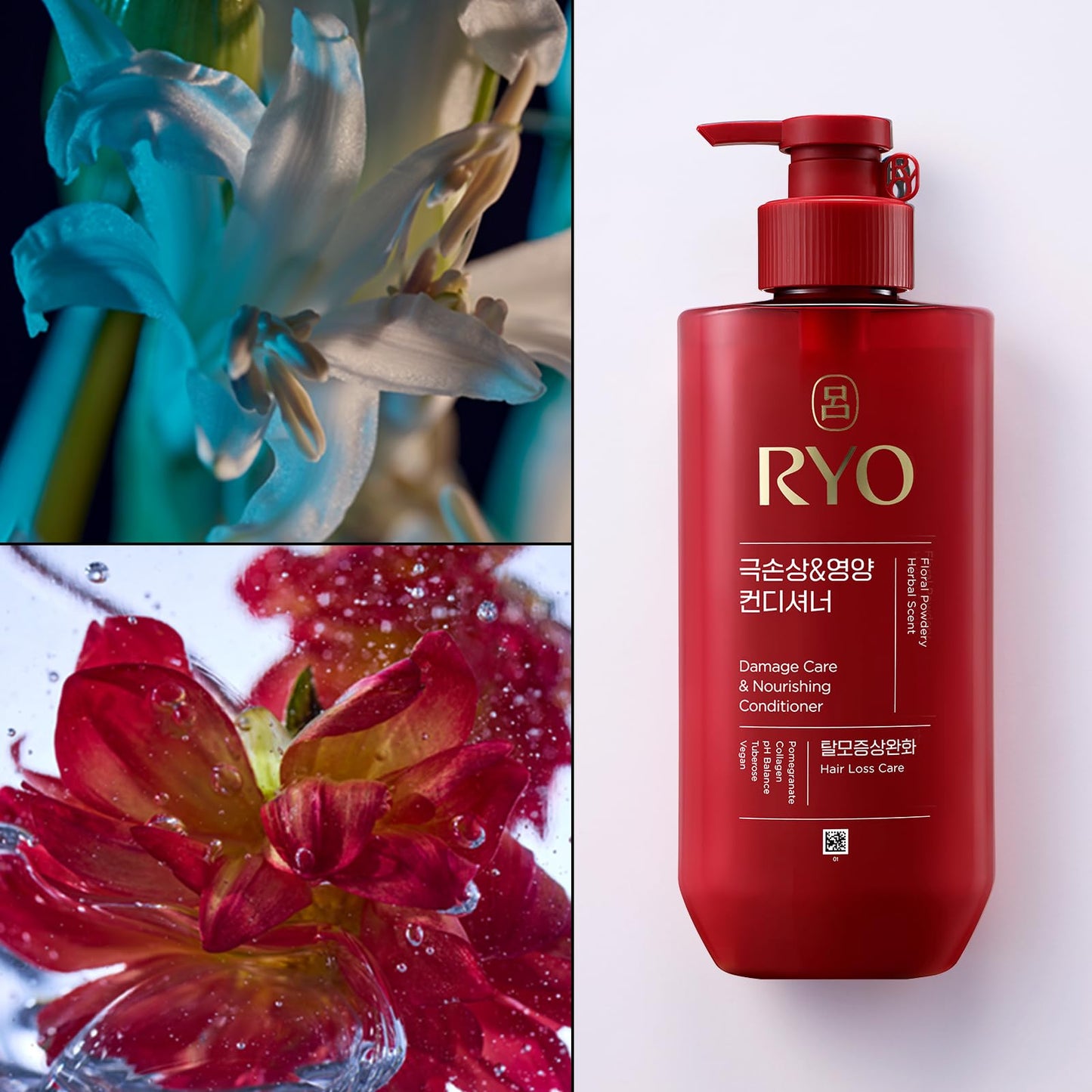 RYO Hair Damage Care & Nourishing Shampoo & Conditioner Set | Korean Ginseng Herbal Formula for Damaged, Dry Hair | Strengthening Moisture Repair K-Beauty Haircare | Holiday Gift Idea
