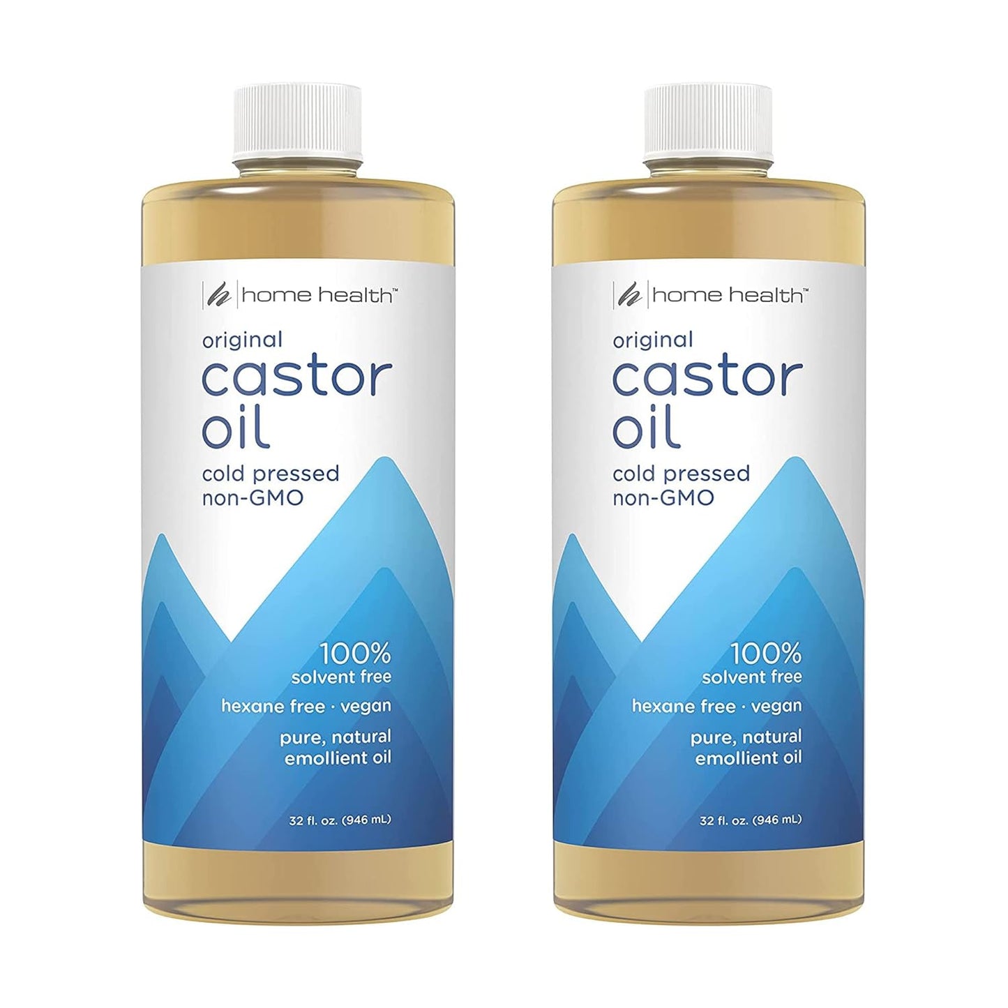 Castor Oil for Body, Skin & Brows - USDA Organic, Non-GMO | 32 fl oz, Pack of 2 - Cold Pressed, Hexane Free