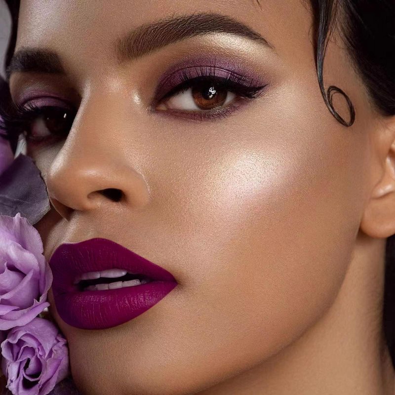 MAKI YIKA 3Pcs Matte Liquid Lipstick Makeup Set, Dark Red Purple Nude Lipstick Long Lasting Smudge Proof Transfer Proof Lip Makeup