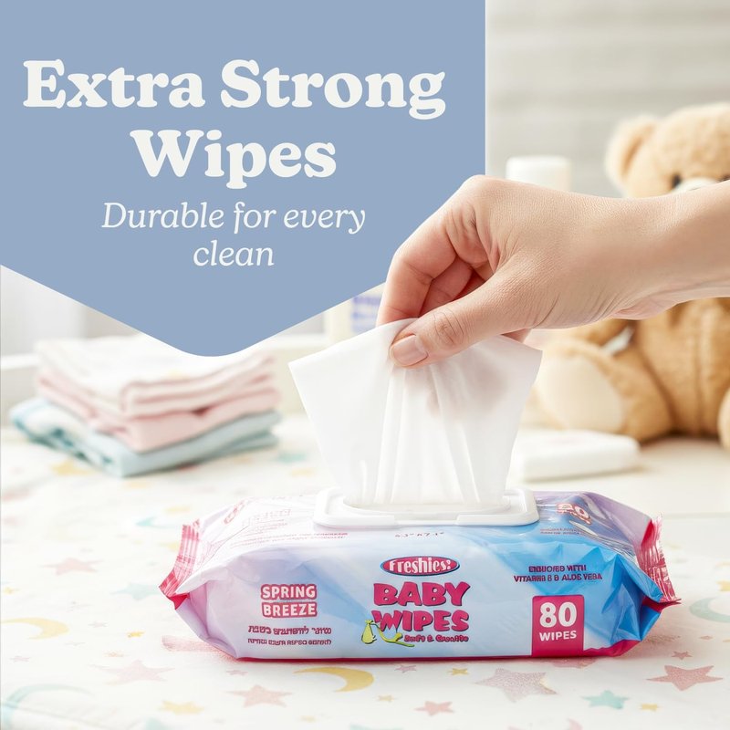 Ultimate White Baby Wipes Freshies with Lids - (Pack of 80) - Luxurious Softness Design - Perfect for Sensitive Skin & All Ages