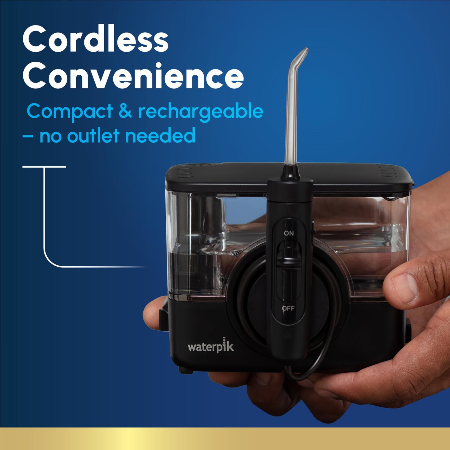 Waterpik ION Professional Water Flosser, Rechargeable and Portable for Teeth, Gums, Braces, 10 Settings, 7 Flossing Tips For Multiple Users And Needs, ADA Accepted, WF-12 Black, Packaging May Vary