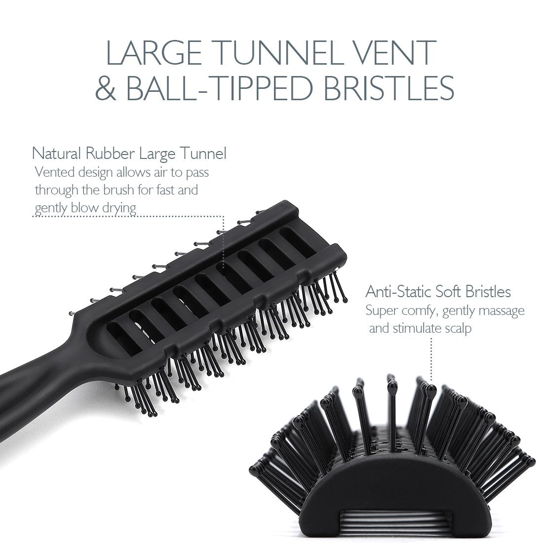 Baasha Boar Bristle Round Hair Brush with 1.8" Barrel for Medium to Long Hair, Blow Drying and Volumizing for Shiny, Healthy Hair