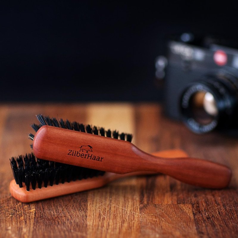 ZilberHaar Beard Brush - Soft Boar Bristles for Grooming | Promotes Growth & Straightens Beards