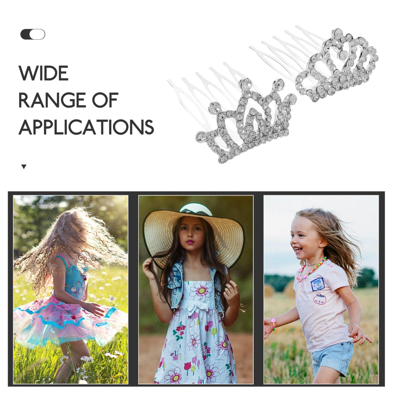 BIUDECO Hair Clips for Rhinestone Hair Accessories, 48 Pcs Girls Barrettes for Girls, Little Girl Tiaras for Women Crown, Fashionable and Cute Comb