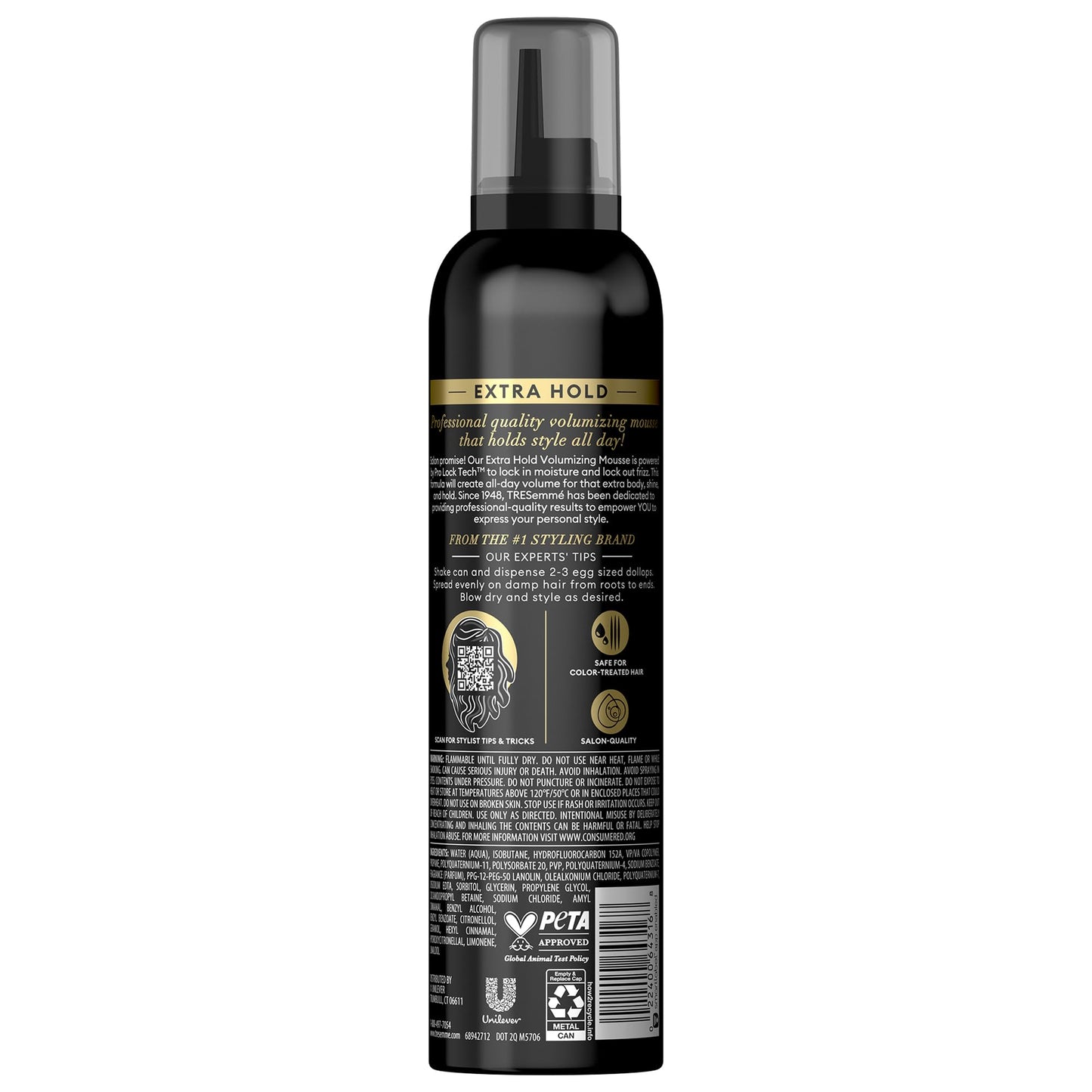 TRESemmé Shaping Mousse, Extra Hold 2-Pack – Moisturizing Hair Mousse for Sculpting, 24H Frizz Control + Keratin Mask