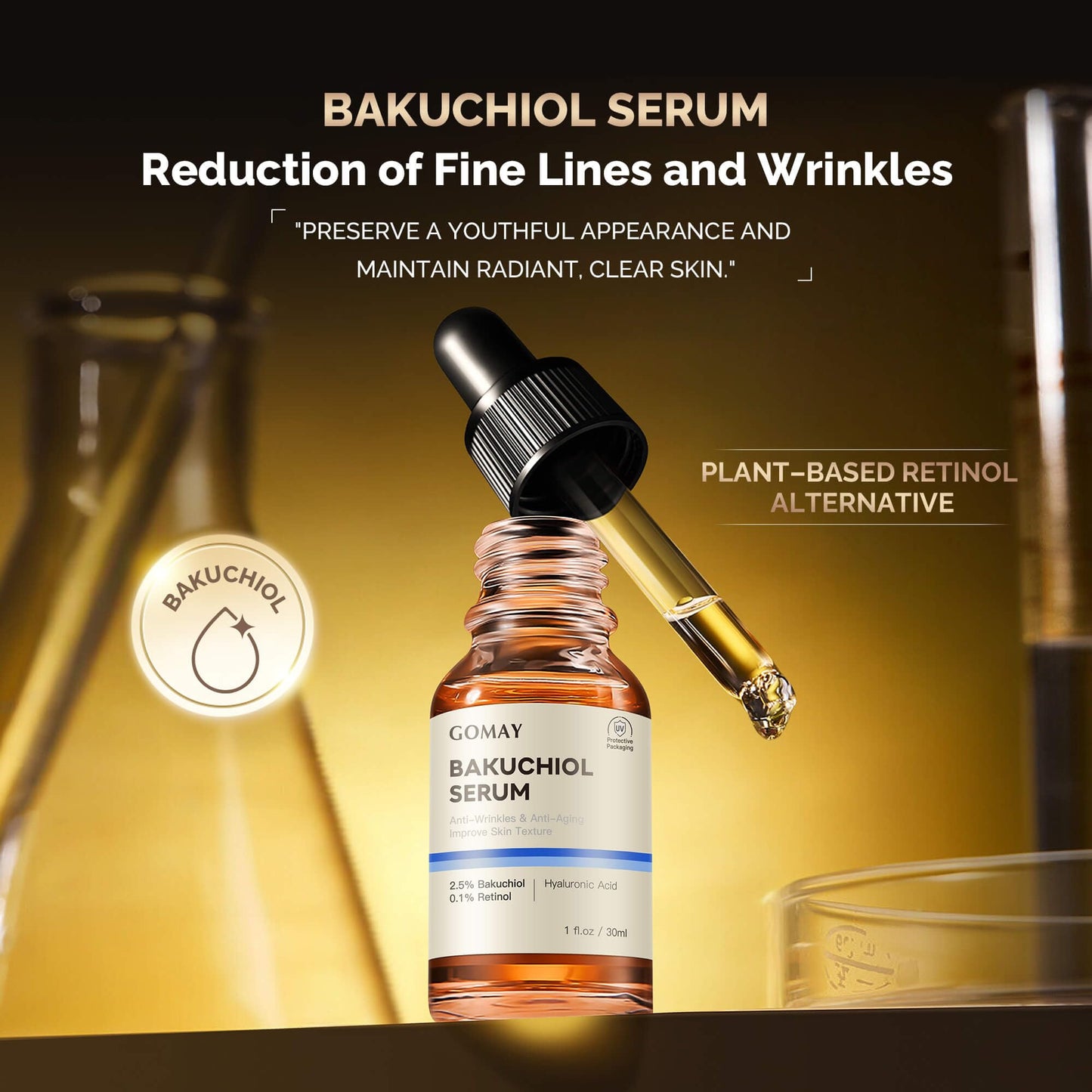 Bakuchiol Complex - Retinol Alternative & Skin Hydration, 1 Fl.Oz