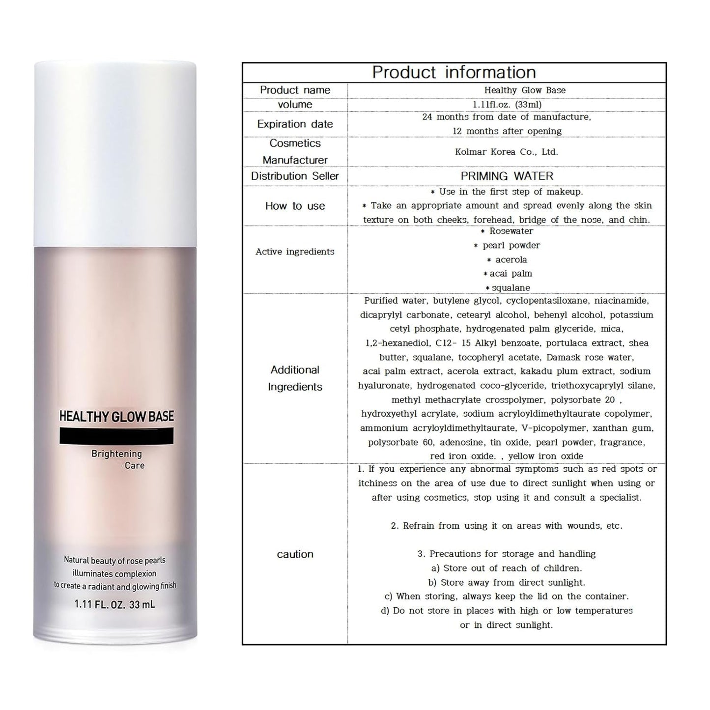Healthy Glow Base - Vibrant Daily Makeup for Subtle Radiance | 1.11 FL.OZ. / 33ml