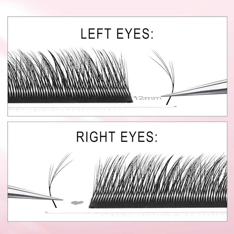 Fox Eye Lash Extensions - 5D Multi-Layer Mink Premade Fans | C/D Curly, Natural Fluffy, 14mm