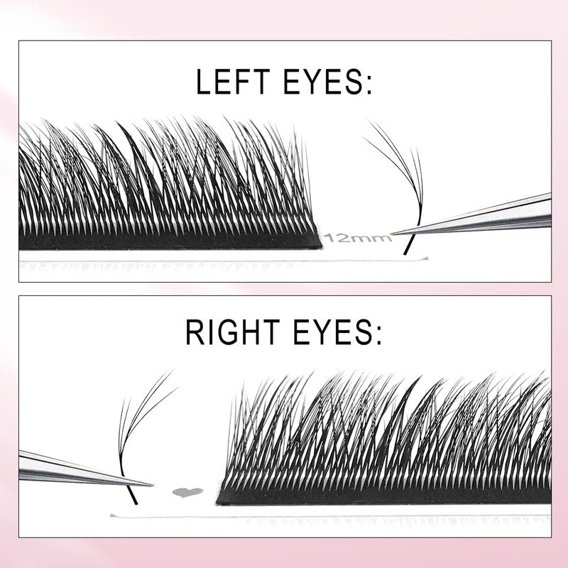 CoMango Fox Eyelashes Extension Flying YY Lashes 5D Mutil-layer Y Shaped Lash Mink Premade Lash Fans C/D Curly Foxy YY Lashes Natural Fluffy Handmade Individual Eyelash Fans(Black,5D-C-12mm)